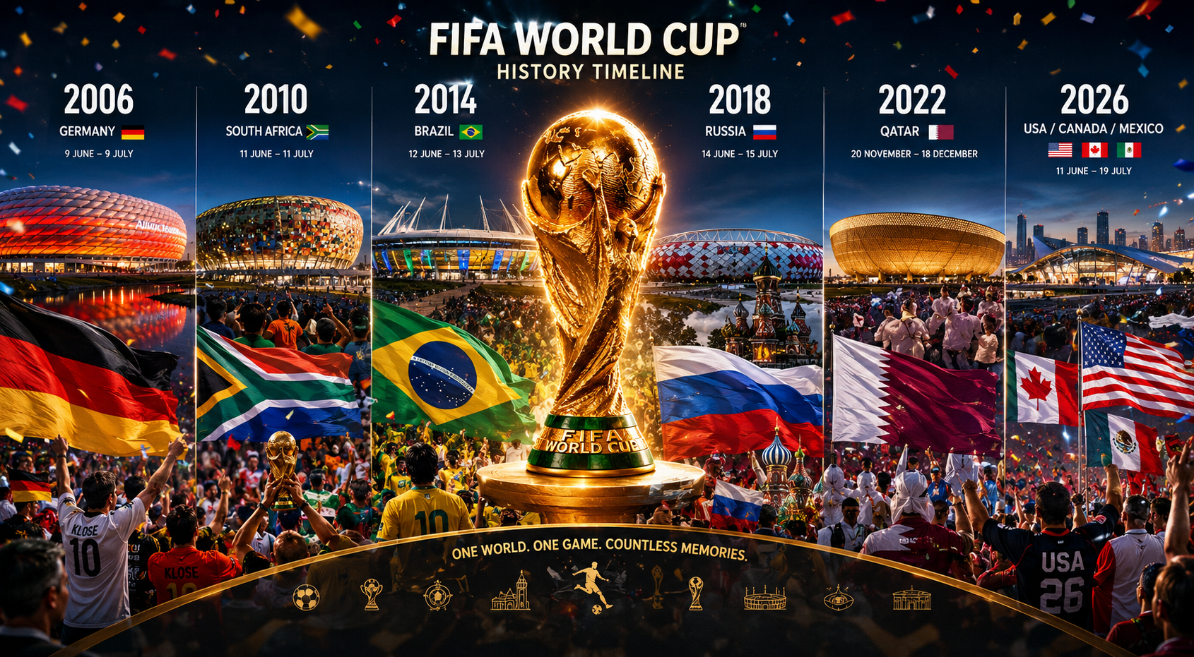 آخر خمس نسخ من كأس العالم.. محطات صنعت تاريخ كرة القدم